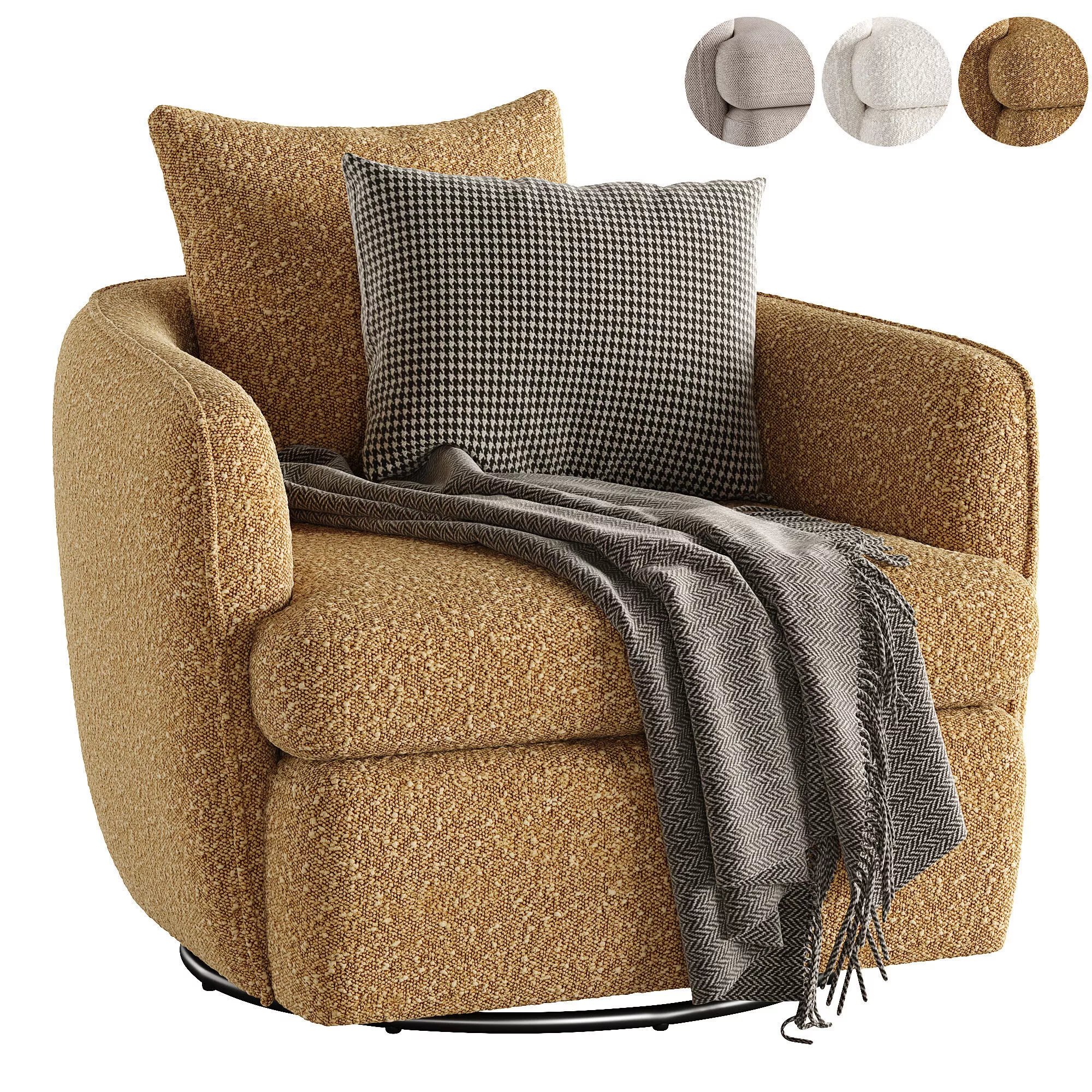Uno Swivel Armchair 3D model