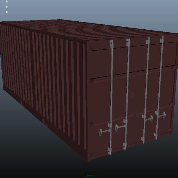 ISO Container Low-poly 3D model_2