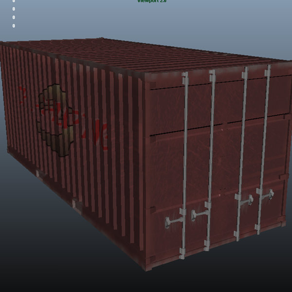 ISO Container Low-poly 3D model_1