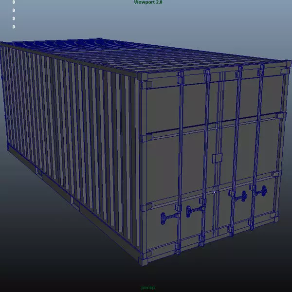 ISO Container Low-poly 3D model_0