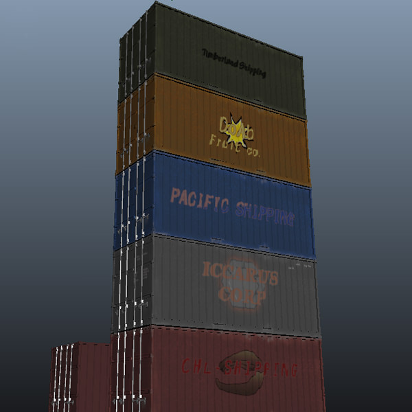 ISO Container Low-poly 3D model_5