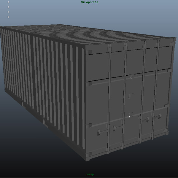 ISO Container Low-poly 3D model_3