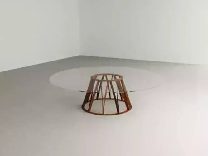 Glass top dining table with Ebony Finished Design leg post