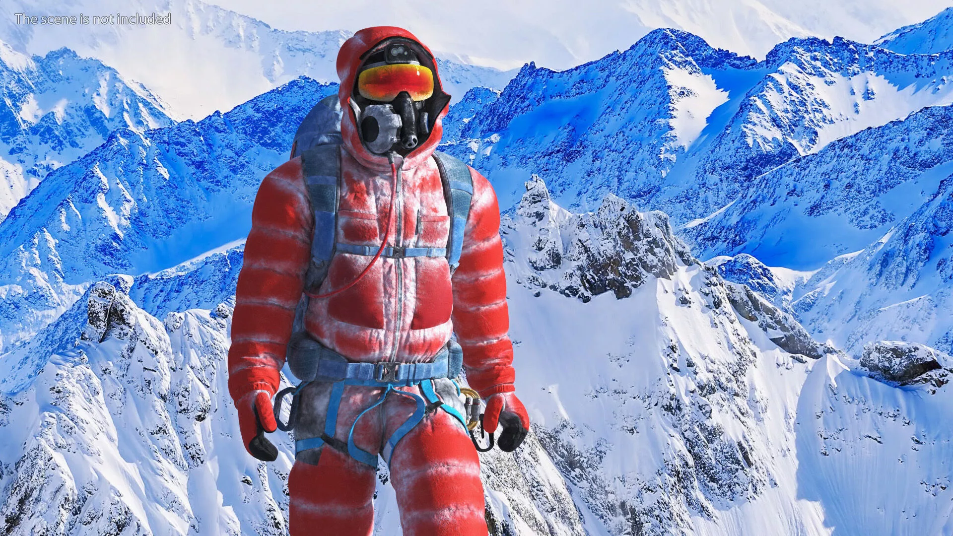Snow Covered Mountain Climber Rigged for Maya 3D model