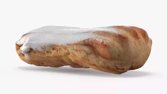 Glazed Custard Filled Eclair 3D model 3