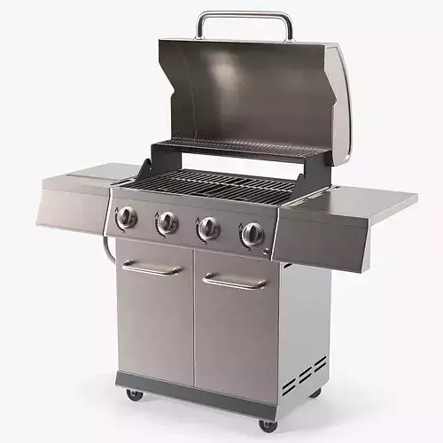 Four-Burner Outdoor Gas Grill 3D model 2