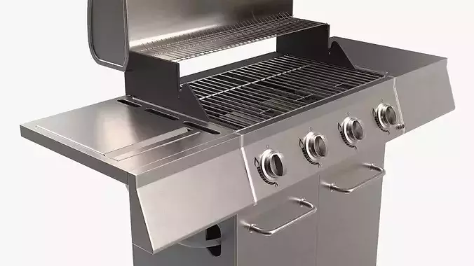 Four-Burner Outdoor Gas Grill 3D model 6