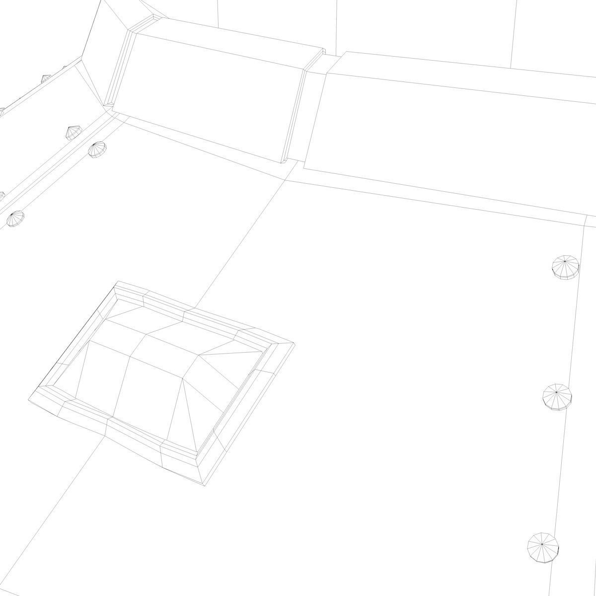 Low Poly Cartoon UFO Low-poly 3D model_8