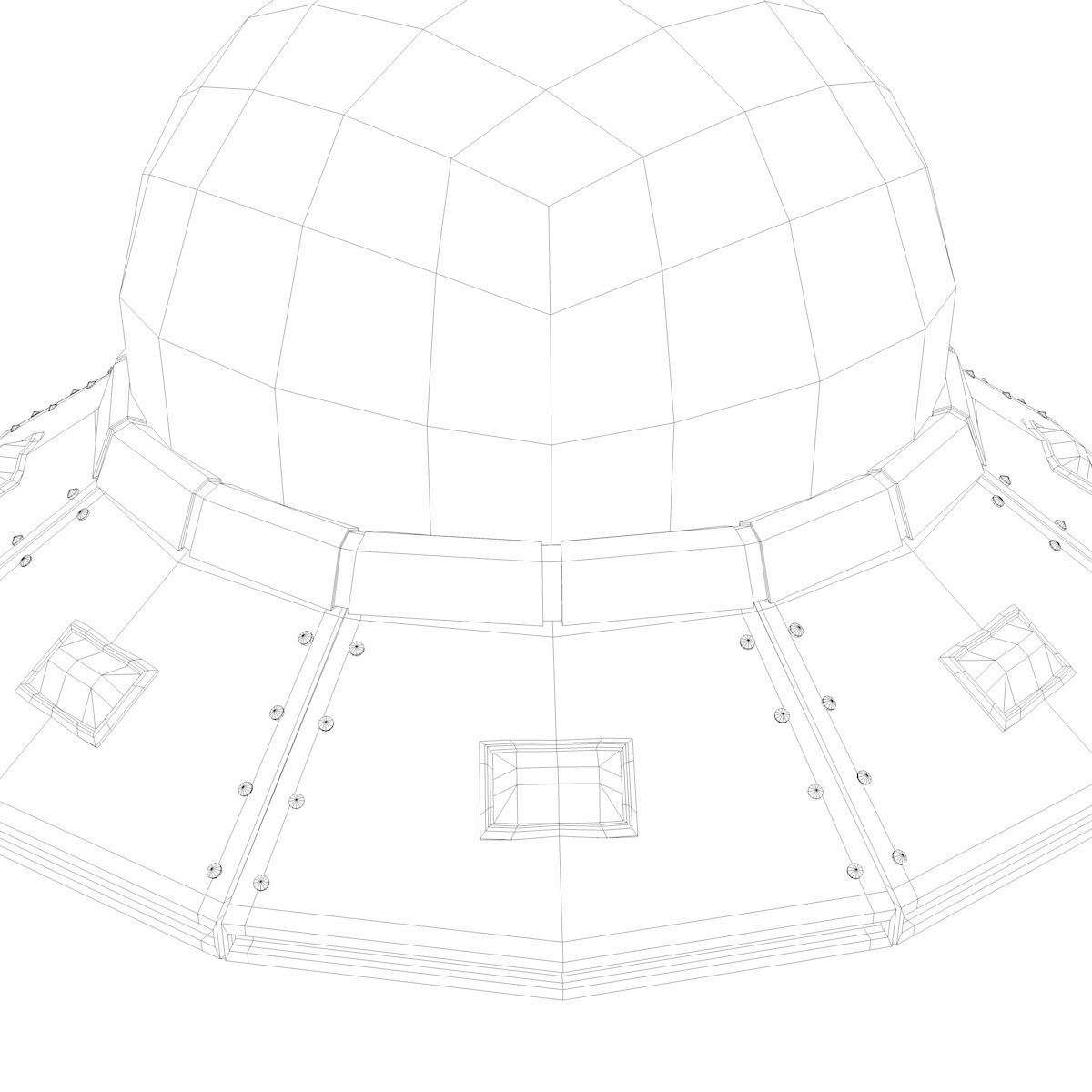 Low Poly Cartoon UFO Low-poly 3D model_6