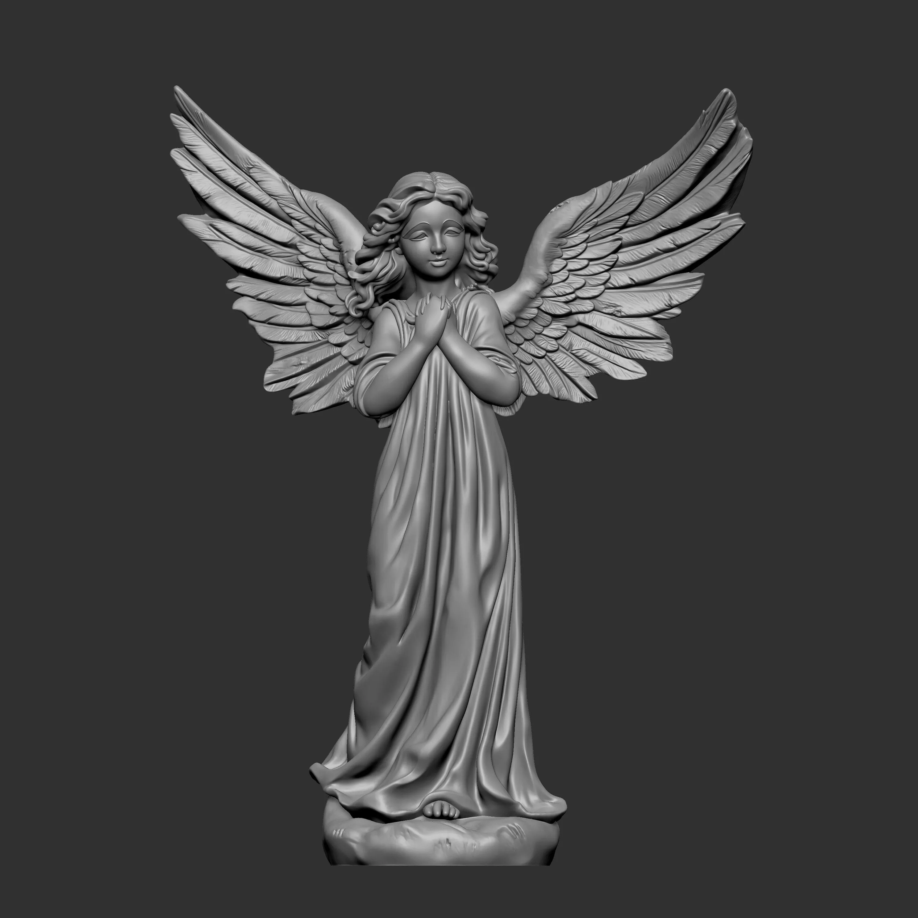 praying angel statue 3D print model