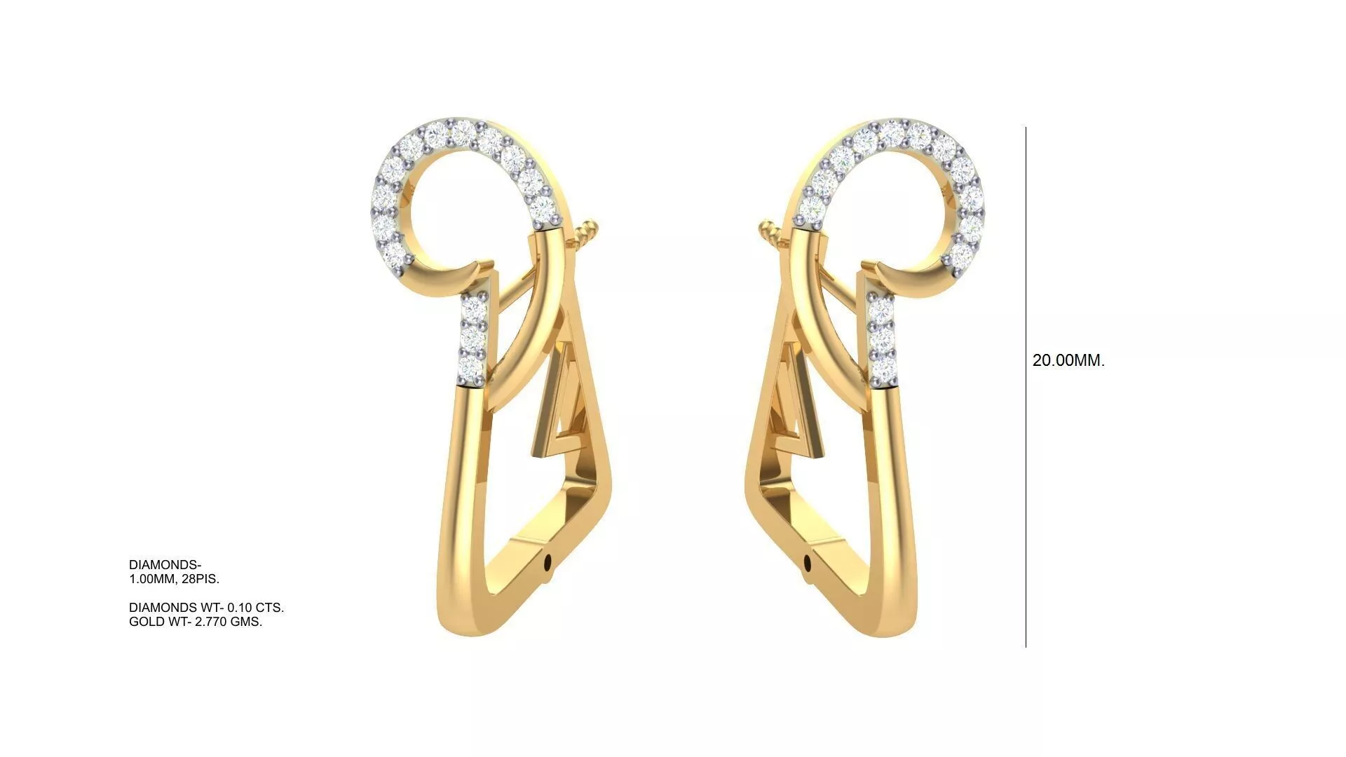 Trendy Women Bali Earrings CAD Design 3D print model
