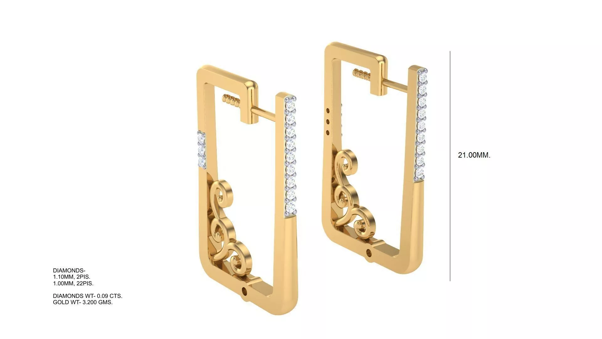 Traditional Indian Bali Earrings Design 3D print model