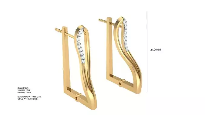 Lightweight Gold Bali Earrings Design