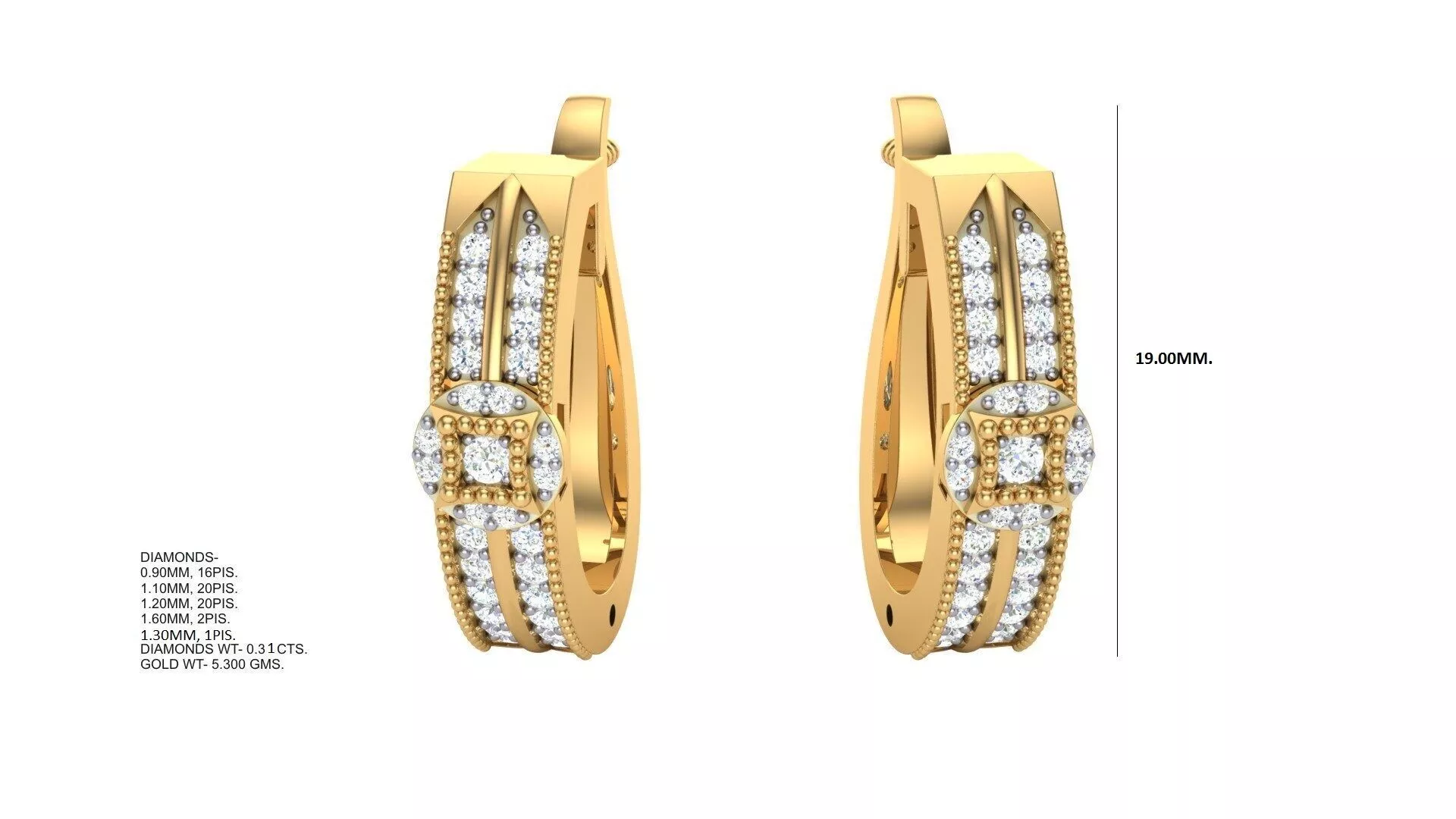 Best Selling Bali Earrings CAD Render 3D print model