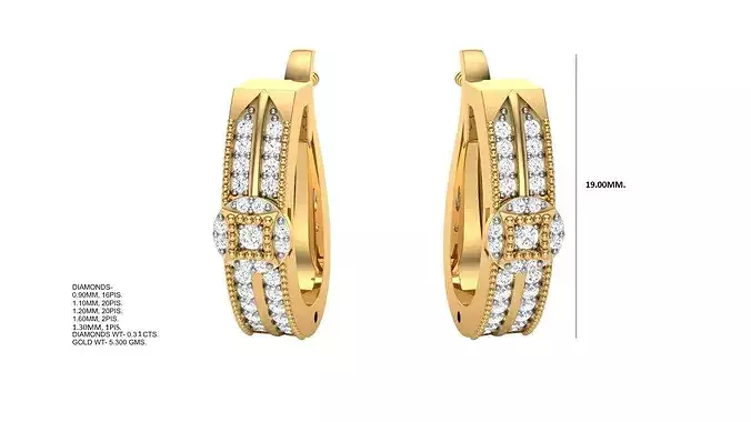 Best Selling Bali Earrings CAD Render