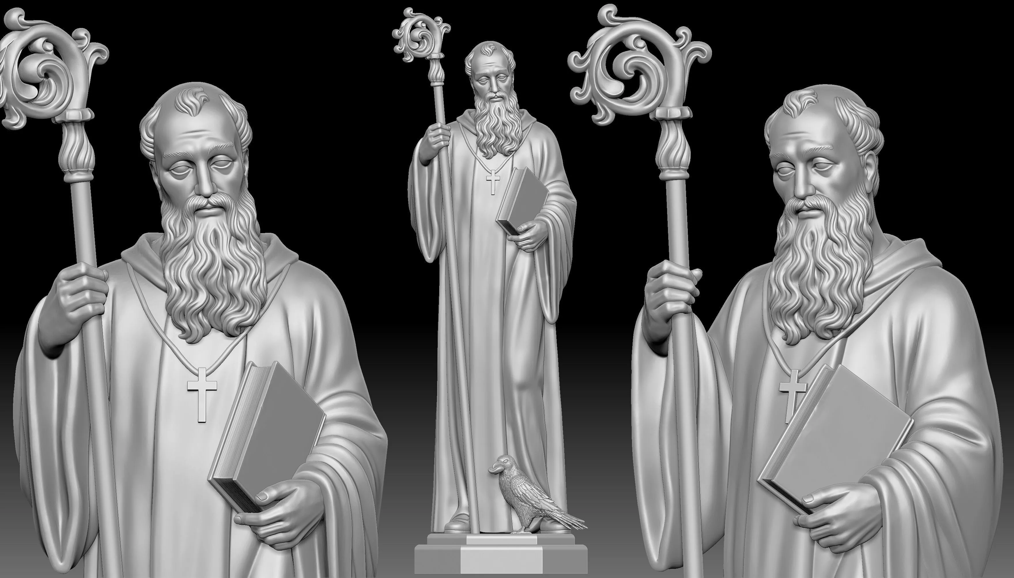 SAINT BENEDICT STATUE 3D print model