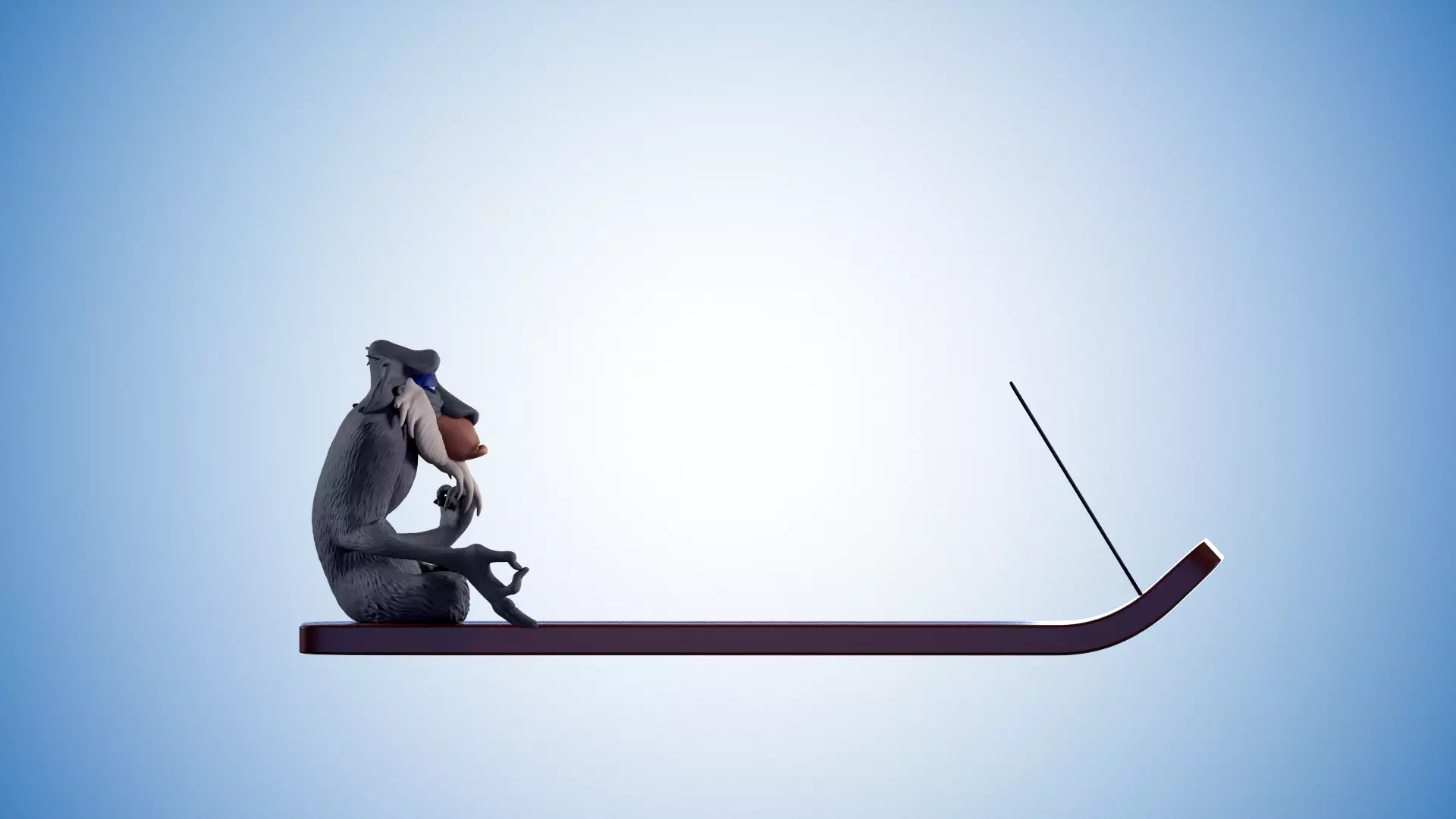 Zen Monkey Shaman Incense Stick Holder 3D print model