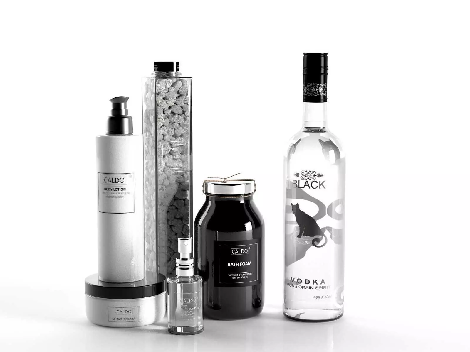 Caldo Cosmetics and Black Vodka 3D model_0