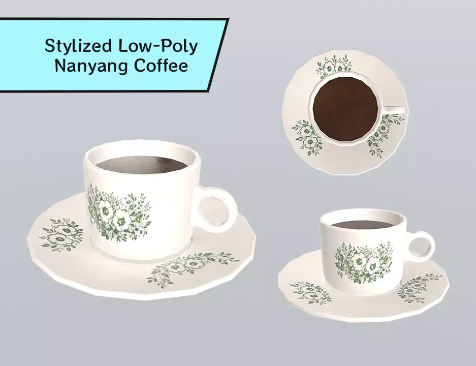 Stylized Low-Poly Nanyang Coffee Low-poly 3D model