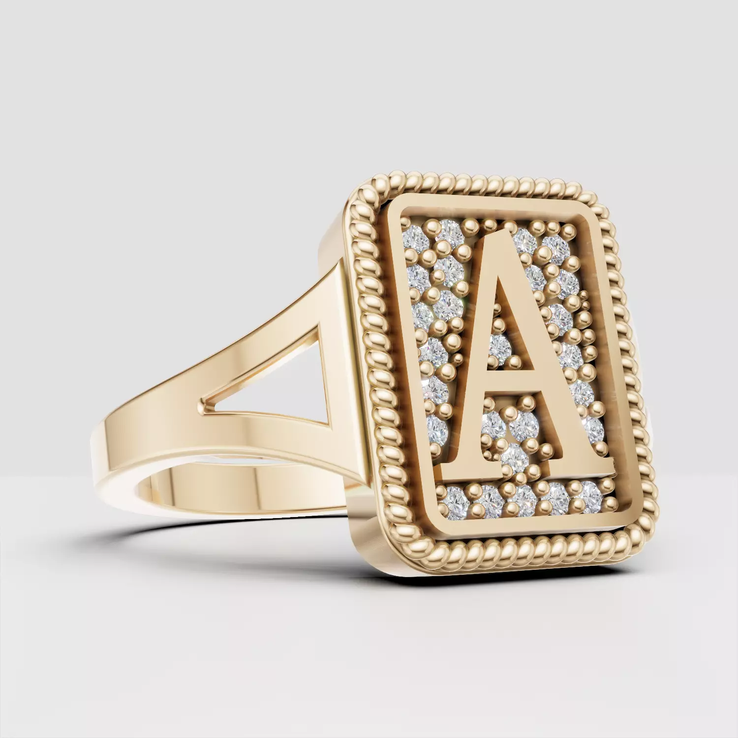 A Monogram Pinky Signet Ring 3D print model