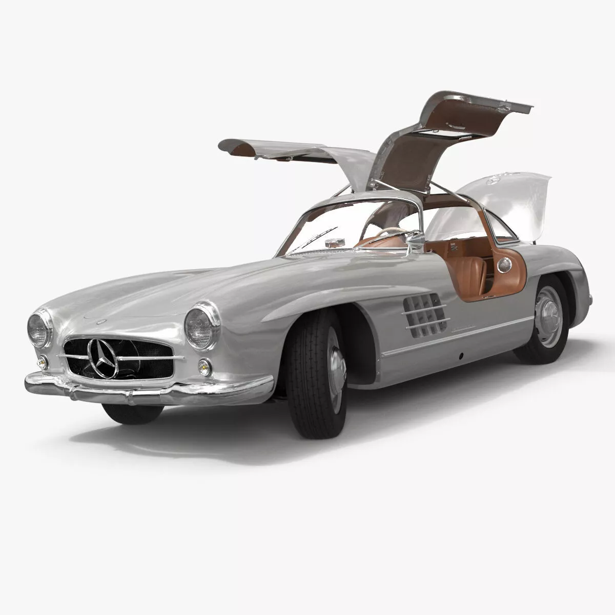 1955 Mercedes Benz 300SL Gullwing Rigged for Cinema 4D 3D model