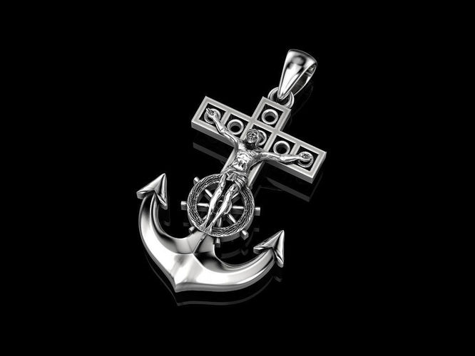 Cross Anchor and Steering Wheel 3D print model