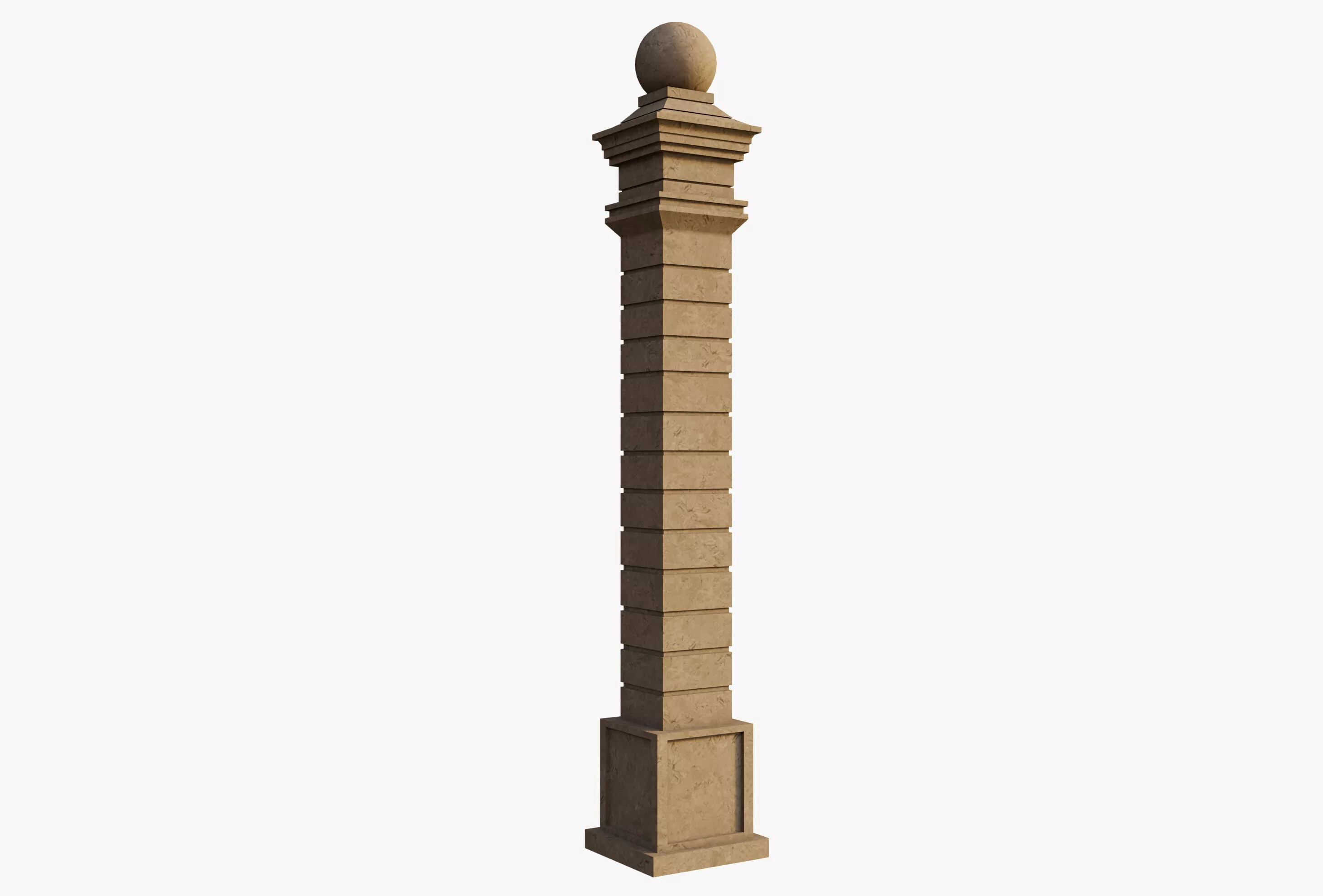 Classic Ball Pillar Free 3D model