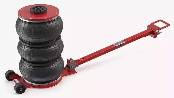 Compact Air Spring Vehicle Jack Red 3D model