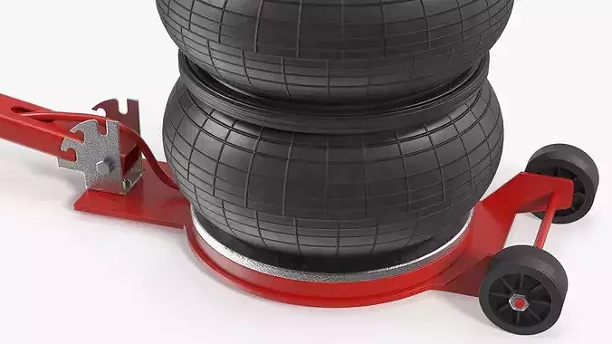 Compact Air Spring Vehicle Jack Red 3D model 7