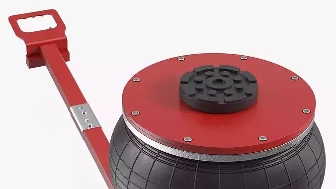 Compact Air Spring Vehicle Jack Red 3D model 5