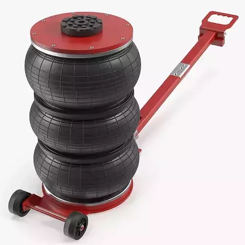 Compact Air Spring Vehicle Jack Red 3D model 6
