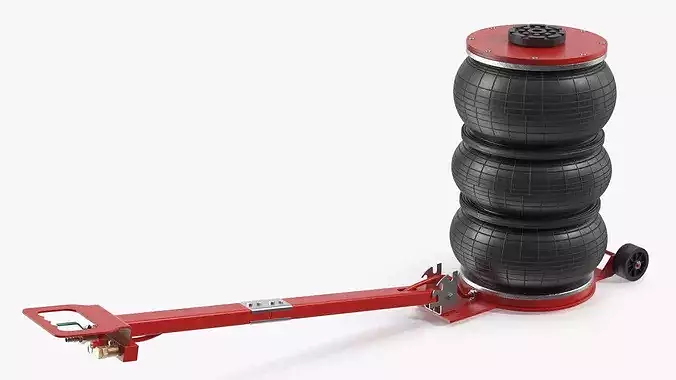 Compact Air Spring Vehicle Jack Red 3D model 4