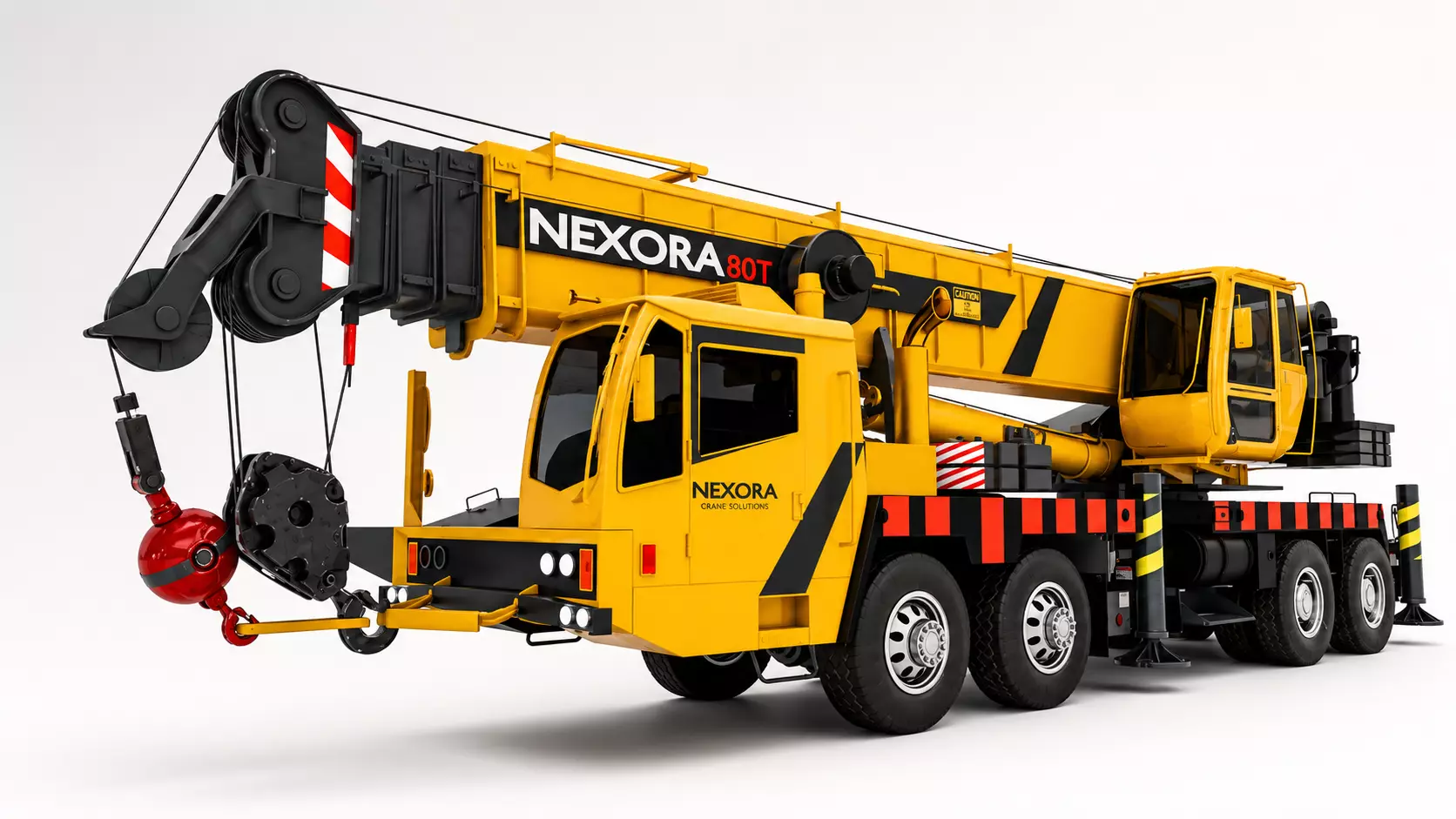 Heavy Duty 80 Ton Hydraulic Crane Premium Low-poly 3D model