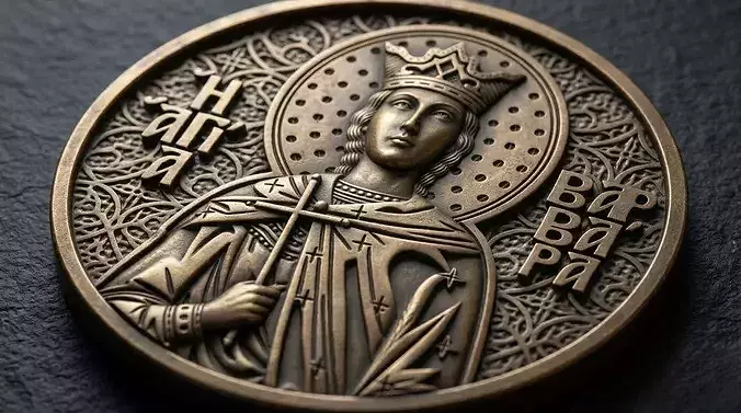 Saint Barbara Bas Relief Medallion CNC and Jewelry Casting