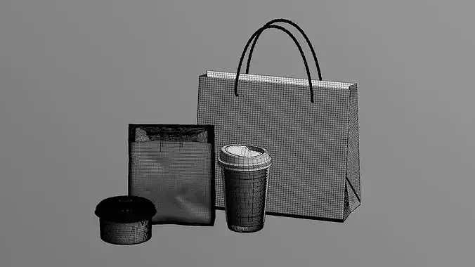 Takeaway set 3D model 7