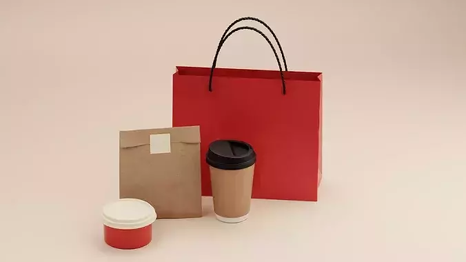 Takeaway set 3D model 3