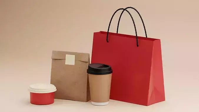 Takeaway set 3D model 2