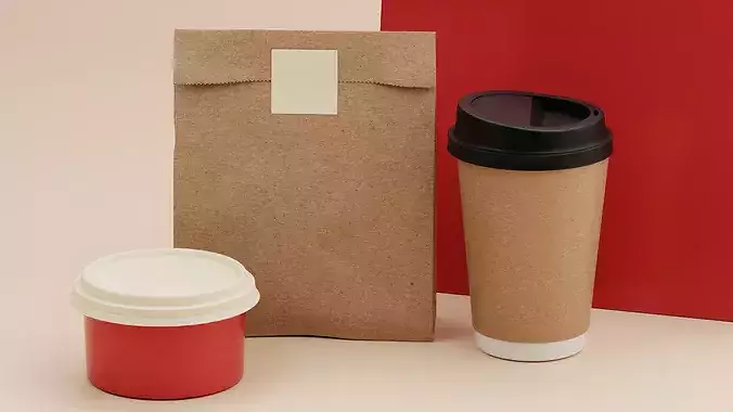 Takeaway set 3D model 5