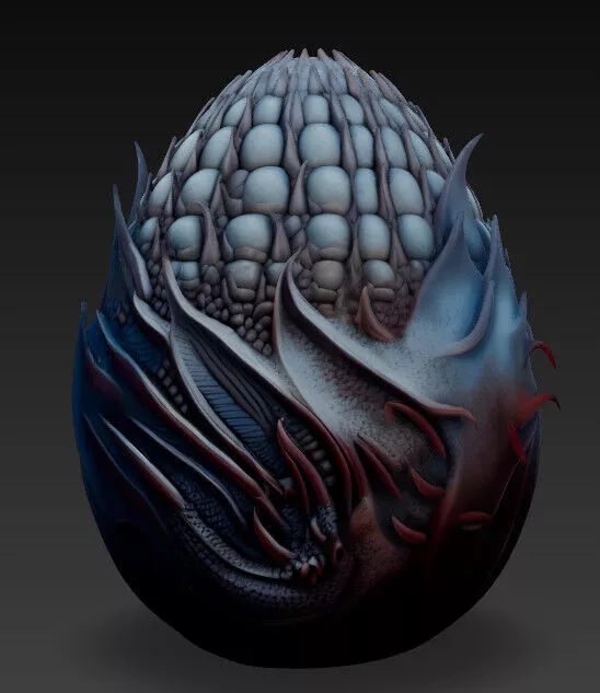 Dragon Realms Dark Flame egg 3D print model