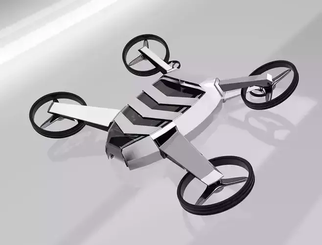 AUTODRONE futuristic quadcopter Low-poly 3D model