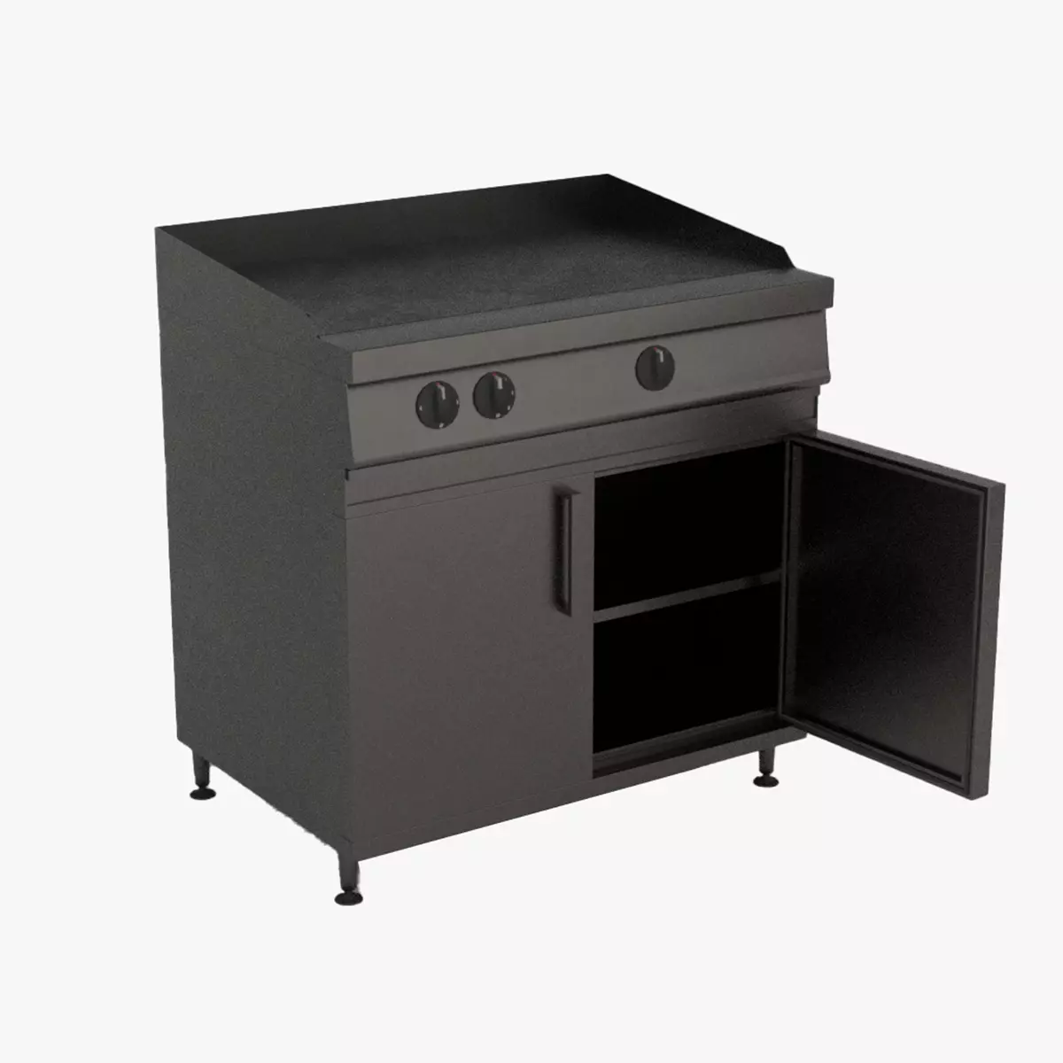 Commercial Flat Top Grill - Game Ready PBR Asset Low-poly 3D model