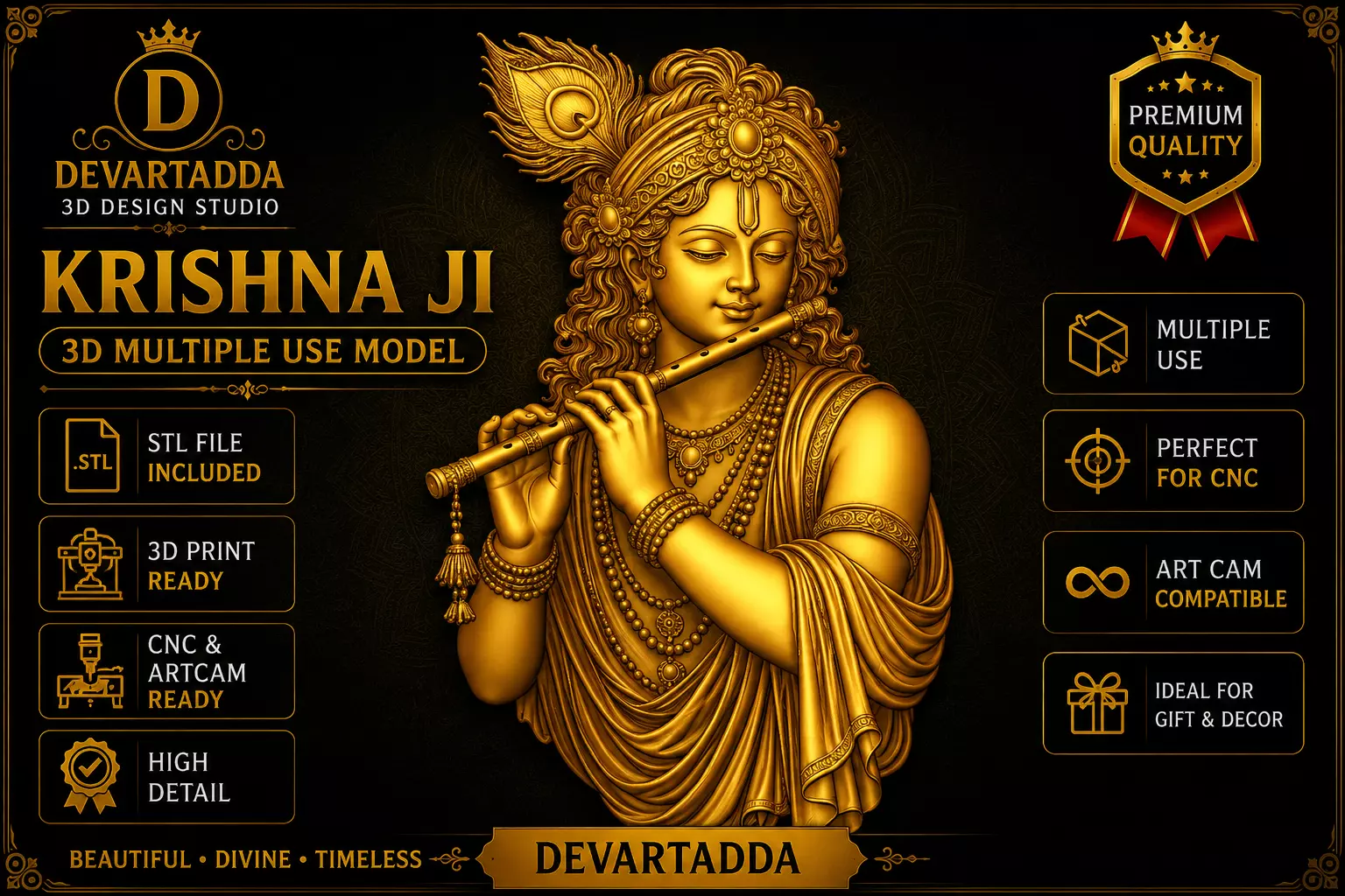 Krishna Ji Multiple Use 3D Model 3D print model