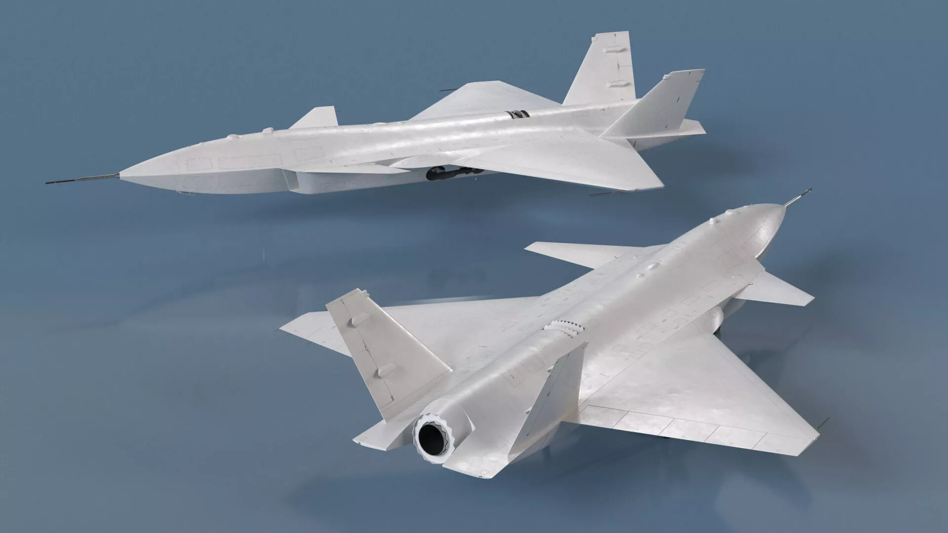 Stealth Unmanned Fighter Jet White Rigged for Cinema 4D 3D model