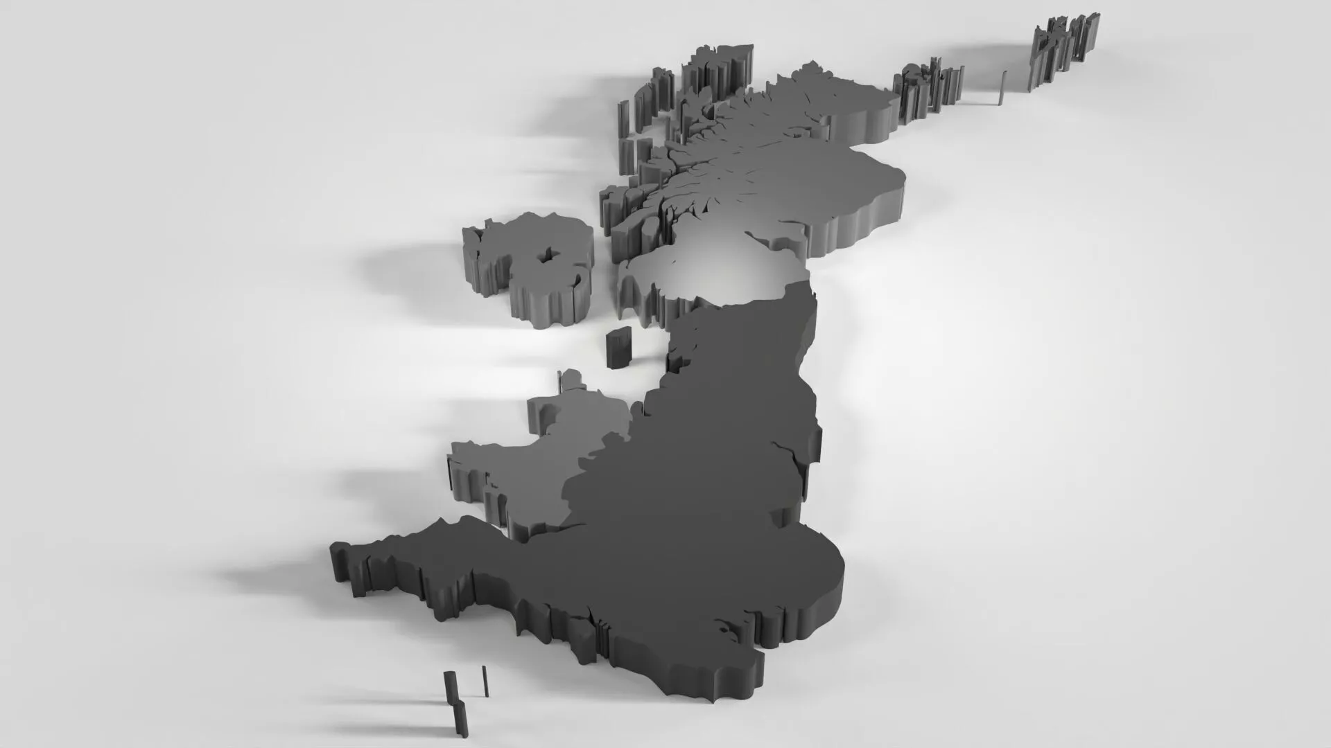 British Isles and UK Maps 3D print model