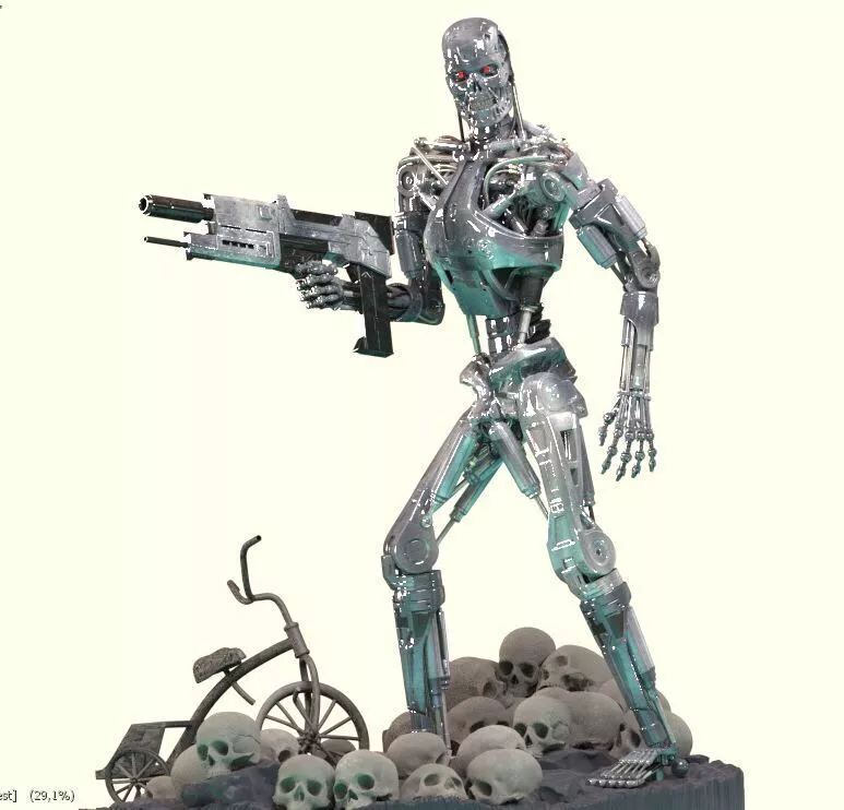 Terminator T-800 Endoskeleton Rekvizit T2 V5 Pose T2 High Detal 3D print model