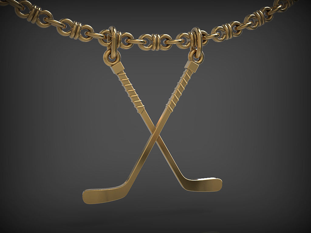 Hockey sticks - Pendant 3D print model_6