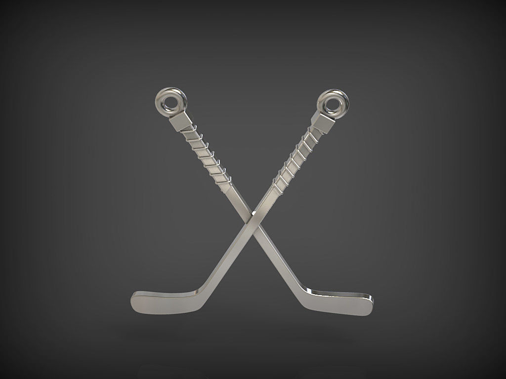 Hockey sticks - Pendant 3D print model_4