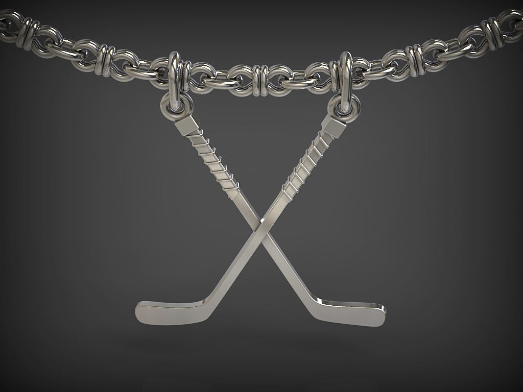 Hockey sticks - Pendant 3D print model_9