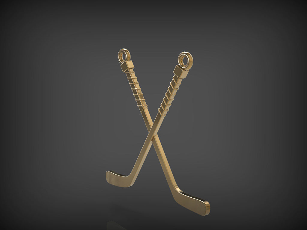 Hockey sticks - Pendant 3D print model_3