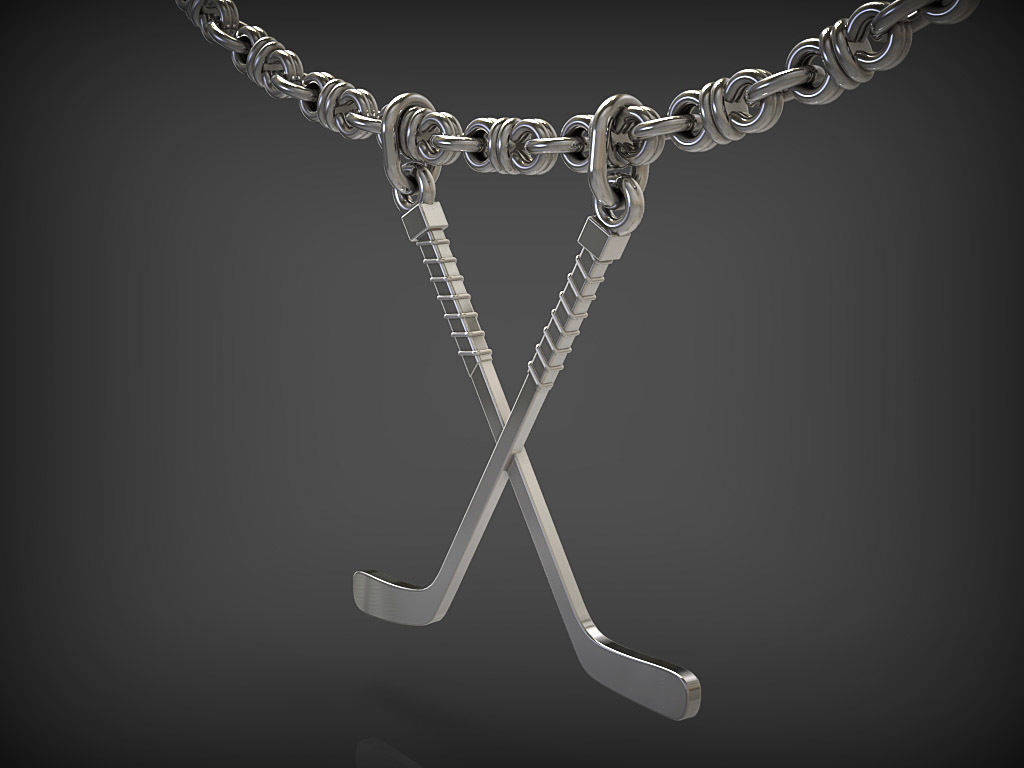 Hockey sticks - Pendant 3D print model_10